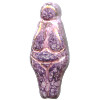 10x24mm Opaque Fuschia Purple Piccasso Pressed Glass Willendorf Venus GODDESS Beads