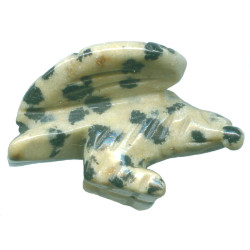 15x22mm 3-D Dalmatian Jasper EAGLE, HAWK Animal Fetish Bead