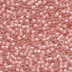 DB0070: 11/o MIYUKI DELICAS - Transparent, Rose Pink Lined