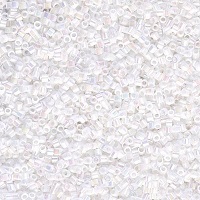 DBS0202: 15/o MIYUKI DELICA™ - Opaque White Pearl Luster AB