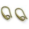 10x19mm Plated Brass EAR HOOKS with Back Loop - Bronze