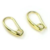 10x19mm Plated Brass EAR HOOKS with Back Loop - Gold