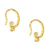 9x16mm Plated Brass EAR HOOKS, Swirl with Bottom Loop - Gold