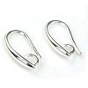 10x19mm Plated Brass EAR HOOKS with Back Loop - Silver