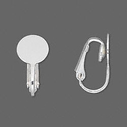 15mm Surgical Steel Lever-Back EAR CLIPS, 7mm Flat Pad
