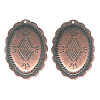 29x38mm Antiqued Copper Plated Brass, Top Hole Oval, Western Style EARRING CONCHOS