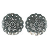 30mm Nickel-Plated Brass, 14-Hole Scalloped Round, Western Style EARRING CONCHOS