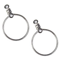 15mm Silver-Plated EARRING HOOP Components with Top & Center Hole