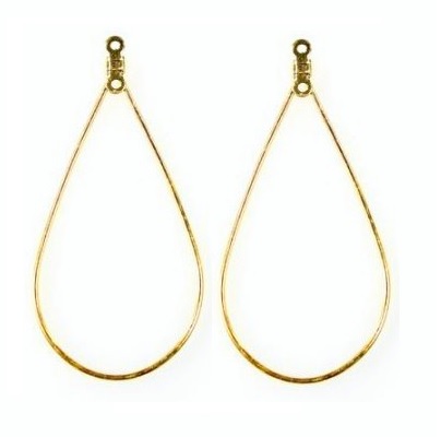 28x35mm Gold-Plated EARRING LOOP Components with Top & Center Hole