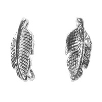 5x13mm Silver Plated Feather with Bottom Loop EARRING POST & CLUTCH components