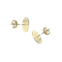 10mm dia. Gold Plated Flat Pad EARRING POST & CLUTCH Components