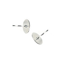 10mm dia. Surgical Steel Flat Pad EARRING POST Components