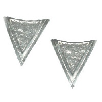 1-3/8 x 1-1/2" Nickel Plated Contemporary *Triangle Shield* EARRING POST & CLUTCH Components