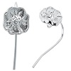 Silver Plated DOGWOOD FLOWER "Slide-A-Charm" French EAR WIRES