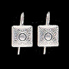 10.2mm Sterling Silver Southwest Style *Square* Concho French EAR WIRE Components