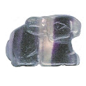 12x22mm 3-D Fluorite RABBIT Animal Fetish Bead