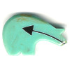 25x38mm Block Turquoise (Simulated) *Heart-Line* ZUNI BEAR Animal Fetish Pendant/Focal Bead