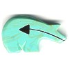 30x50mm Block Turquoise (Simulated) *Heart-Line* ZUNI BEAR Animal Fetish Pendant/Focal Bead