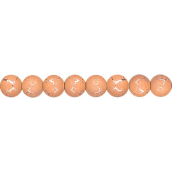 4mm Peach *Desert Sun* Silver-Plated Pressed Glass SMOOTH ROUND Beads
