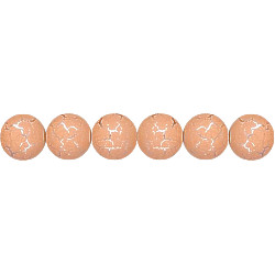 6mm Peach *Desert Sun* Silver-Plated Pressed Glass SMOOTH ROUND Beads