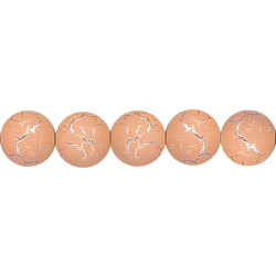 8mm Peach *Desert Sun* Silver-Plated Pressed Glass SMOOTH ROUND Beads
