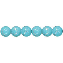 6mm Turquoise *Desert Sun* Silver-Plated Pressed Glass SMOOTH ROUND Beads