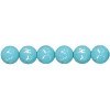 6mm Turquoise *Desert Sun* Silver-Plated Pressed Glass SMOOTH ROUND Beads