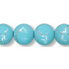 8mm Turquoise *Desert Sun* Silver-Plated Pressed Glass SMOOTH ROUND Beads