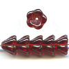 8mm Transparent Ruby Red Pressed Glass Trumpet / Bell FLOWER Beads