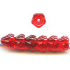 5mm Transparent Ruby Red Pressed Glass Trumpet / Bell FLOWER Beads