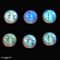 10mm Transparent Frosted Crystal A/B Vitrail Pressed Glass MOON FACE DISC/COIN Beads