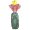 21mm Opaque Green, Pink & Yellow Pressed Glass 3-Bead BARREL CACTUS Charm / Bead Set