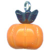 10mm Opaque Orange & Black 2-Bead Czech Pressed Glass PUMPKIN Charm Bead Set