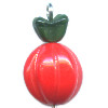 10mm Opaque Red & Green 2-Bead Pressed Glass PUMPKIN Charm Bead Set