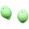 10x14mm Opaque Light Green Pressed Glass LIME Charm Beads