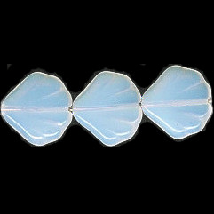 12mm Translucent White Opal Pressed Glass Clam / Scallop SHELL Beads