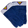 Lady's Beaded Suede Gloves ~ Blue