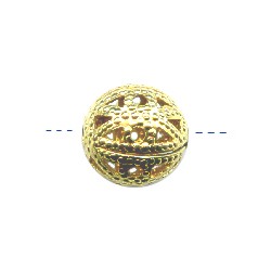 10mm 14kt Gold-Plated FILIGREE ROUND Bead