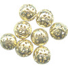 12mm 14kt Gold-Plated FILIGREE ROUND Beads