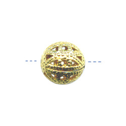 8mm 14kt Gold-Plated FILIGREE ROUND Bead