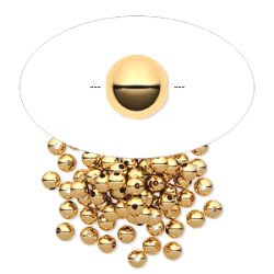 2mm 14kt Gold-Plated SMOOTH ROUND Beads