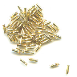 2x7mm 22kt Gold-Plated Twisted TUBE (Liquid Gold) Beads