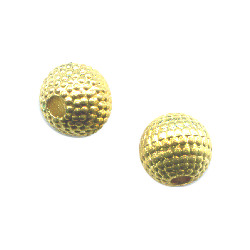 6mm 22kt Gold-Plated Honeycomb TEXTURED ROUND Beads