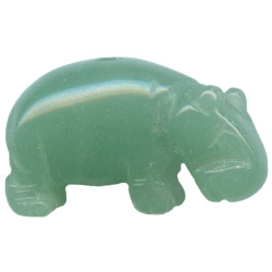 14x22mm Green Aventurine HIPPO Animal Fetish Bead