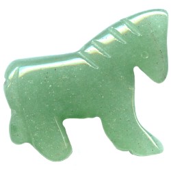 20x24mm Green Aventurine HORSE Animal Fetish Bead