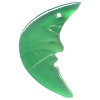 15x34mm Green Agate Crescent MOON Face Pendant/Focal Bead