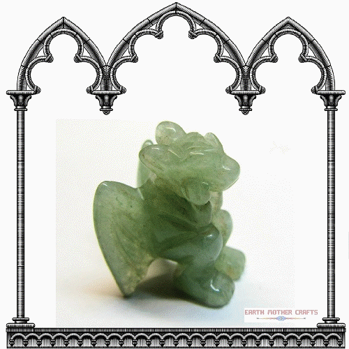 20mm Green Aventurine 3-D GARGOYLE Bead