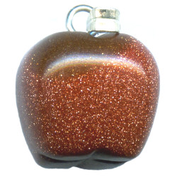 14mm Red Goldstone APPLE Charm / Pendant - with Bail