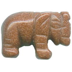 15x20mm 3-D Red Goldstone ELEPHANT Animal Fetish Bead