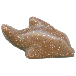 10x18mm 3-D Red Goldstone FISH Animal Fetish Bead